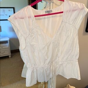 Rails White V-Neck Sleeveless Top Medium